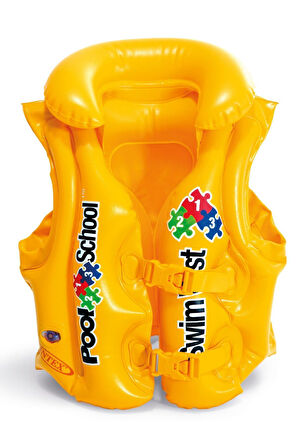 Şişme Can Yeleği Deniz Yeleği Şişme Cankurtaran Yelek Life Vest Yakalı Can Yeleği Emniyet 50x47 cm.