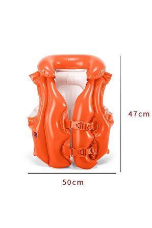 Şişme Can Yeleği Yüzme Can Yeleği Deniz Yeleği Şişme Cankurtaran Yelek Life Vest Emniyet 50x47 cm.