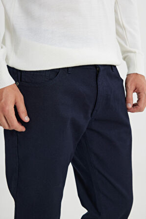 Slim Fit Dar Kesim Pamuklu Esnek Armürlü 5 Cep Pantolon