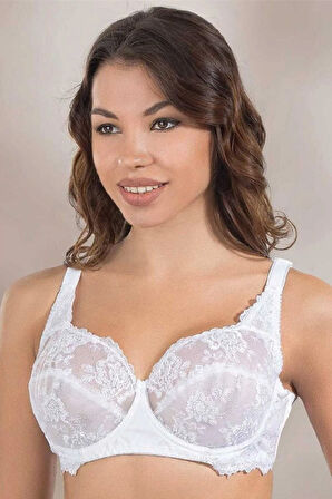 Kadın Beyaz Brode Balenli Minimizer Sütyen 149