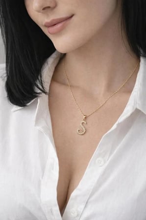 Çelik S Hafli Gold Zirkon Kolye
