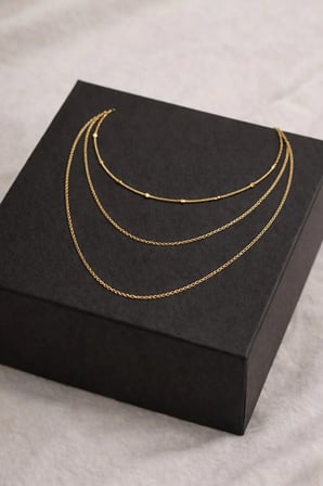 Kadın Üçlü Zincir Kolye Gold Kaplama Katmanlı Kolye Choker Uzun Çoklu Kolye