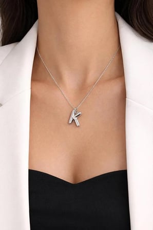 Kalın K Harf Kolye