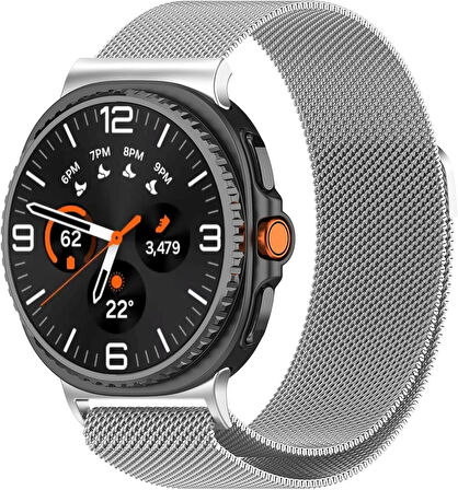 Galaxy Watch 8 / Watch 8 Classic (40 mm / 44 mm / 46 mm) Uyumlu Manyetik Milanese Mesh Hasır Paslanmaz Çelik Kordon – Unisex