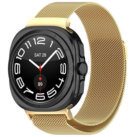 Galaxy Watch 8 / Watch 8 Classic (40 mm / 44 mm / 46 mm) Uyumlu Manyetik Milanese Mesh Hasır Paslanmaz Çelik Kordon – Unisex