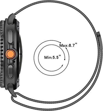Galaxy Watch 8 / Watch 8 Classic (40 mm / 44 mm / 46 mm) Uyumlu Manyetik Milanese Mesh Hasır Paslanmaz Çelik Kordon – Unisex