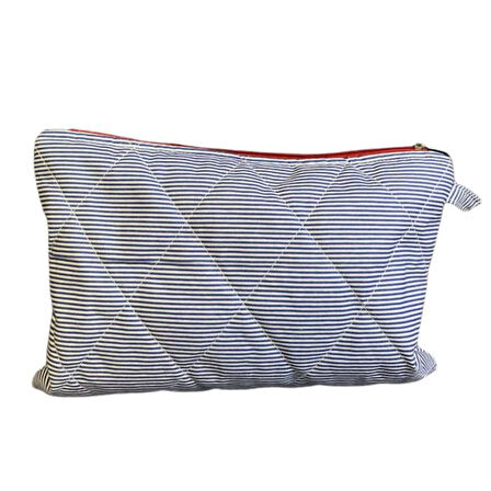 Uretti - Ege 7366 El Yapımı Çizgili Model Clutch / Portföy Çanta - 21cm x 29cm
