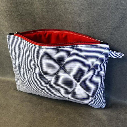 Uretti - Ege 7366 El Yapımı Çizgili Model Clutch / Portföy Çanta - 21cm x 29cm