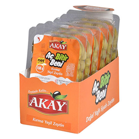 Akay Kırma Yeşil Zeytin Aç Bitir 150 gr x 6 Adet
