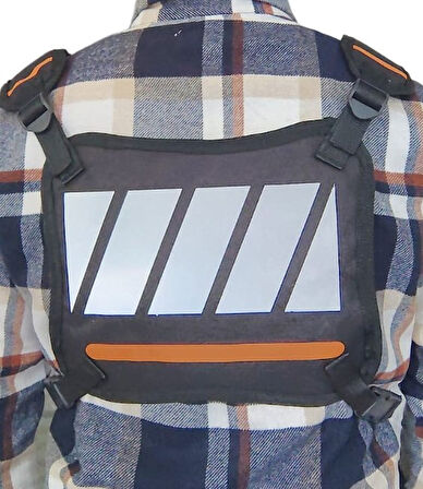 Reflektörlü Gögüs Çantası Kan Grubu A+ Türk Bayrağı Su Geçirmez Gri Turuncu