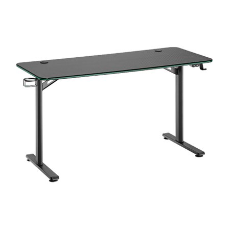 Viyero Warden T-Ayak 360° Rgb Karbon-Fiber Oyuncu Masası 18MM 136X60X75CM GD-13608-2-BLK