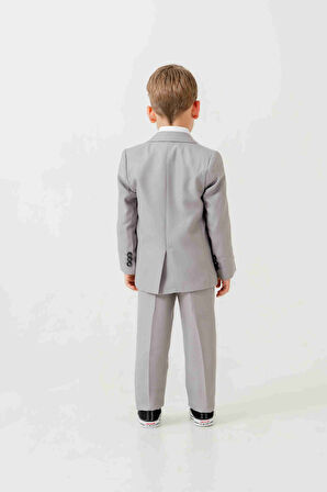 Mini Gentleman Erkek Çocuk Takım Elbise - 5 Parça (Ceket, Yelek, Gömlek, Pantolon, Papyon)