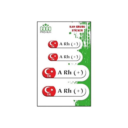 Gogo Kan Grubu A Rh(+) Beyaz Dörtlü Damla Etiket III