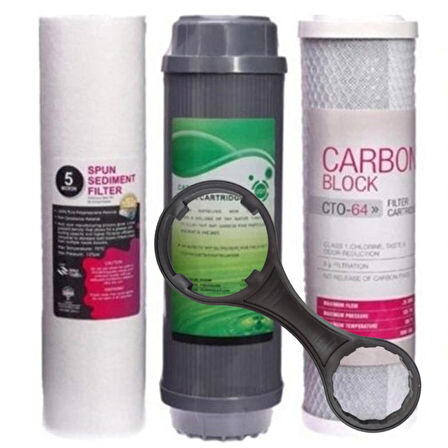 Açık Kasa Su Arıtma Cihazı 3'lü Filtre Seti+açma Anahtarı Hediye