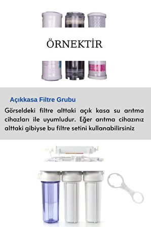 Açık Kasa Su Arıtma Cihazı 3'lü Filtre Seti+açma Anahtarı Hediye