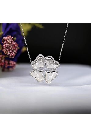 Isimli Aile Kolyesi 4 Lü Kalp Gümüş Kolye