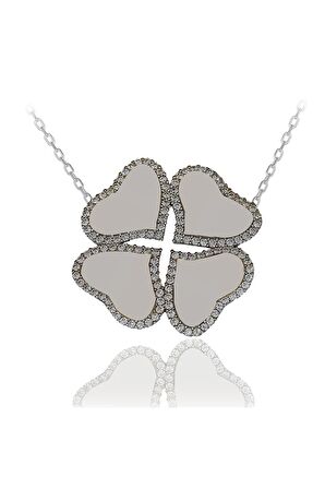 Isimli Aile Kolyesi 4 Lü Kalp Gümüş Kolye