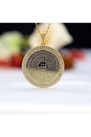 60 Cm Uzun Zincirli Allah`ın 99 Ismi Esmaül Hüsna Gümüş Dualı Kolye