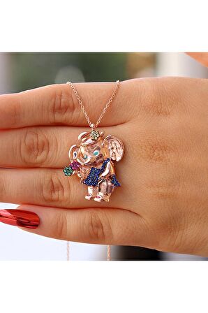 Fil Gümüş Kolye, Fil Kolye, Fil Takıları 925 Ayar Gümüş Kolye