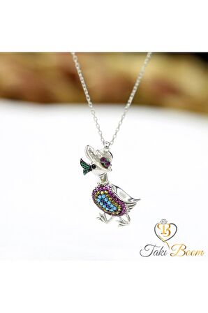 Nazar Boncuklu Ördek Kolye 925 Ayar Gümüş