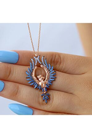 Kadın Rose Arkası Dönük Kadın 925 Ayar Gümüş Kolye