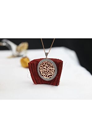 Kadın Rose Bismillahirrahmanirrahim 925 Ayar Gümüş Kolye