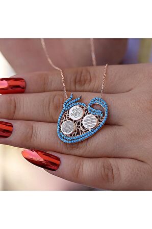 Vav Kolye Ayetel Kürsi Nazar Duası Ve Allah Yazılı Dualı Kolye 925 Ayar Gümüş Kolye