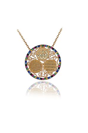 Ayetel Kürsi Nazar Duası Ve Allah Yazılı Dualı Kolye 925 Ayar Gümüş Kolye
