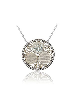 Ayetel Kürsi Nazar Duası Ve Allah Yazılı Dualı Kolye 925 Ayar Gümüş Kolye
