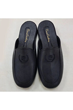 Erkek Siyah Deri Çeyizlik Terlik ROZ.2.8.9.EL.T.