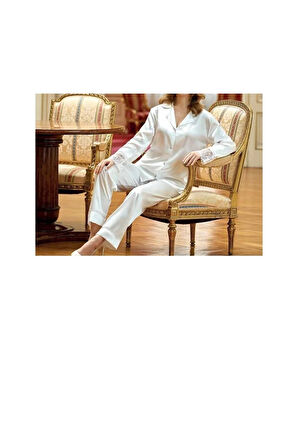 Kadın Ekru Sabahlıklı Şortlu Pijama 6'lı Saten Çeyiz Seti  N.UR.6.6.R.O.8.7.Z.E.L.T.