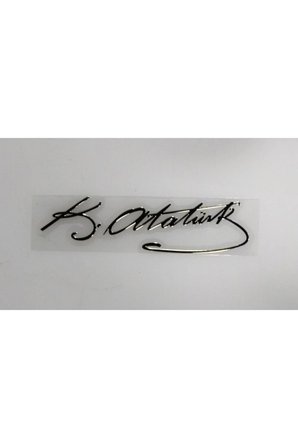 Krc Atatürk Imza Metalize Sticker Yapıştırma ( Krom Görünüm )