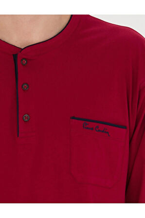 Erkek Bordo  Penye  Pijama Takımı Kutulu Damat Çeyiz Seti R.O.2.0.0.Z.E.0.0.L.T.