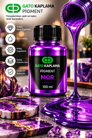 GATO Kaplama Solvent Bazlı Transparan Sıvı Pigment Boya 100 ml Mor Renk Renklendirici