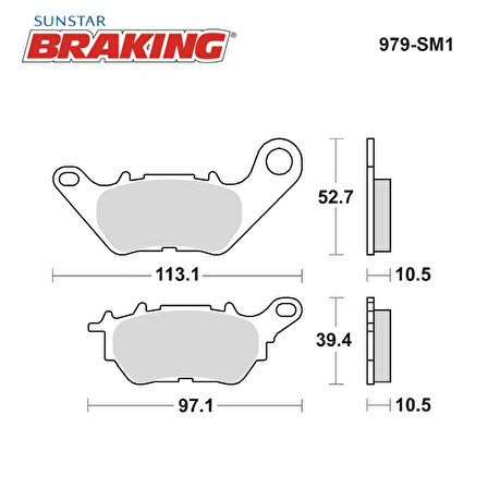 YARI METALİK ARKA FREN BALATASI / YAMAHA / YZF R25 / 250cc / ARKA  / 2014-2015-2016-2017-2018-2019-2020-2021-2022-2023