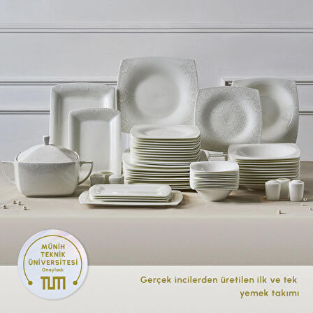 Karaca Fine Pearl Helen 62 Parça 12 Kişilik Yemek Takımı