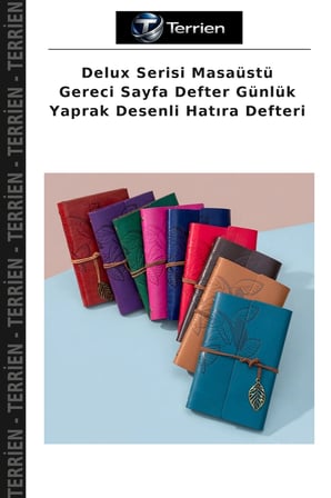 Delux Serisi Masaüstü Gereci Sayfa Defter Günlük Yaprak Desenli Hatıra Defteri