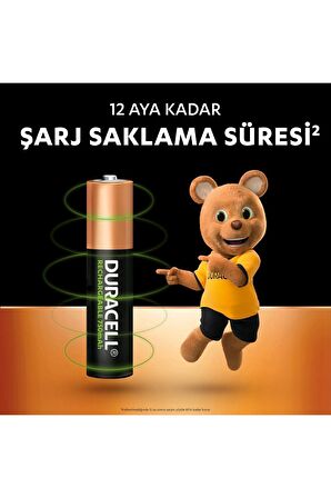 Duracell Şarj Edilebilir AAA 750 mAh Piller 4'lü