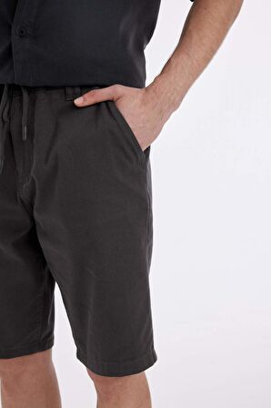 DeFacto Regular Fit Düz Paça Gabardin Bermuda Şort C5397AX24SMAR82