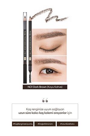 Bulaşmayan Kalıcı Doğal Kaş Kalemi  Smudge Proof Wood Brow (Dark Brown)
