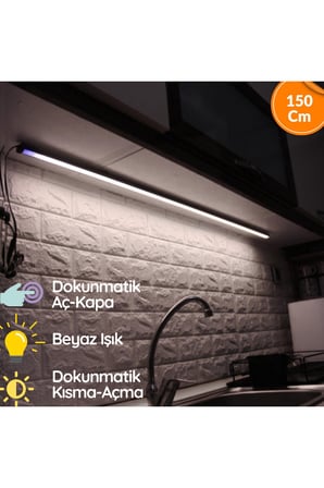 Mutfak Tezgah Üstü Dokunmatik Led Bar Aydınlatma BEYAZ IŞIK 150 cm