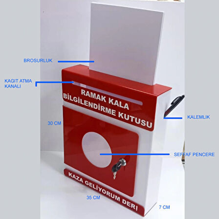 kırmızı pleksi A-4 ramak kala kutusu