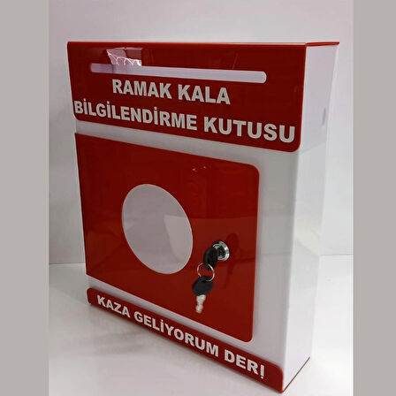 kırmızı pleksi A-4 ramak kala kutusu