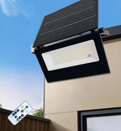 60 Watt Solar Led Projektör - Güneş Enerjili Bahçe Lambası Günışığı-Beyaz-Sarı Renk- Zaman ve Parlaklık Ayarı