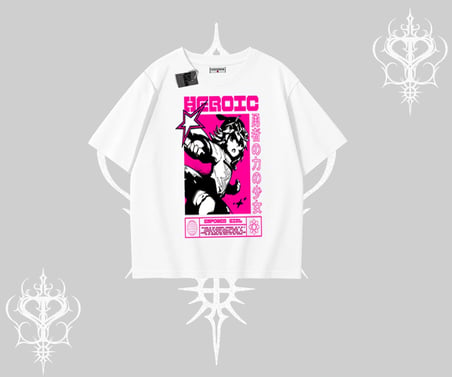 Oversize Tshirt Heroic Anime Girl Japon Stil Grafik Baskılı