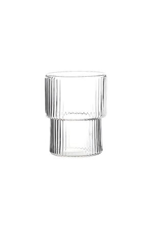 Renksiz Çizgili Tasarım Isıya Dayanıklı Meşrubat Bardağı 230 ml 6 Adet
