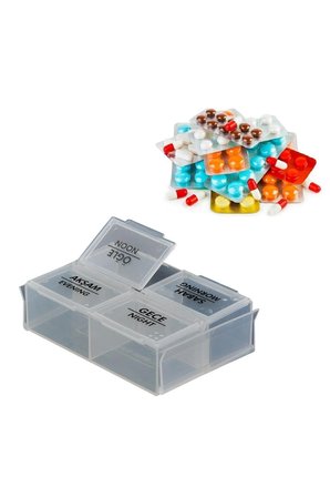 HOBİBAHÇEM® 4 Öğün Günlük Hap İlaç Saklama Taşıma Kutusu İlaç Hatırlatıcı