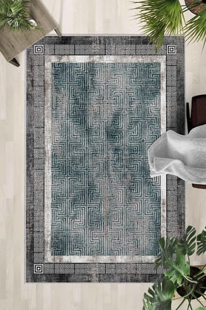 Kaymaz Taban Yıkanabilir Halı – Mutfak, Salon, Yatak Odası için Modern Dijital Baskı Halı (SLNHALI_1