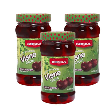 Koska Vişne Reçeli 380 gr Ekstra Geleneksel x 3 Adet