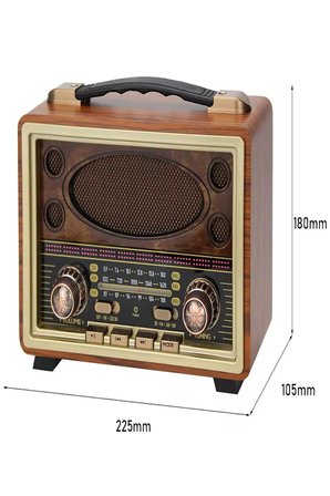 M-2027BT Gerçek Ahşap Eskitme Kaplama Radyo Fm Am Sw USB Tf Aux Destekli Bluetooth Hoparlör